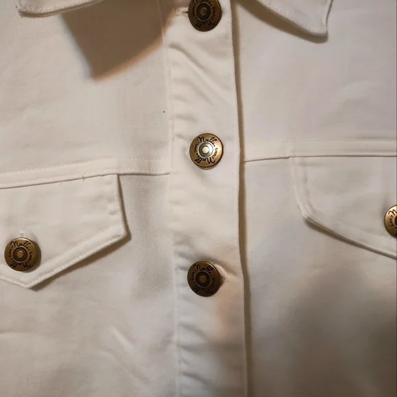 *SUMMER SALE* Vintage Simply Noelle White Lace Jean Jacket - Picture 4 of 6